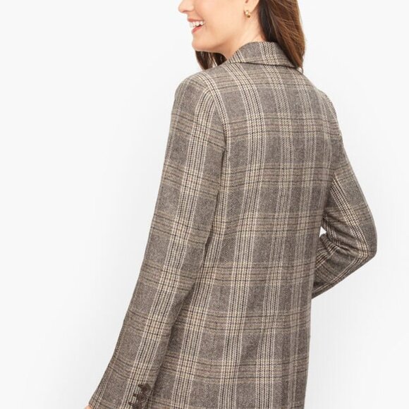 Talbot's Long Wool Blend Blazer - Glen Plaid - Picture 7 of 7